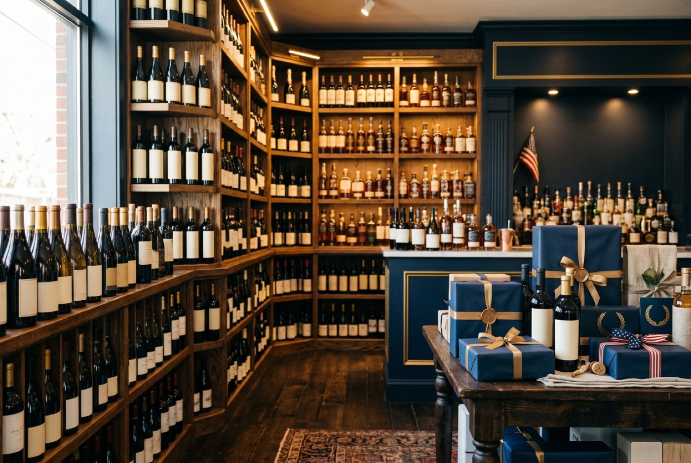Premium beverage shelves in a class six store